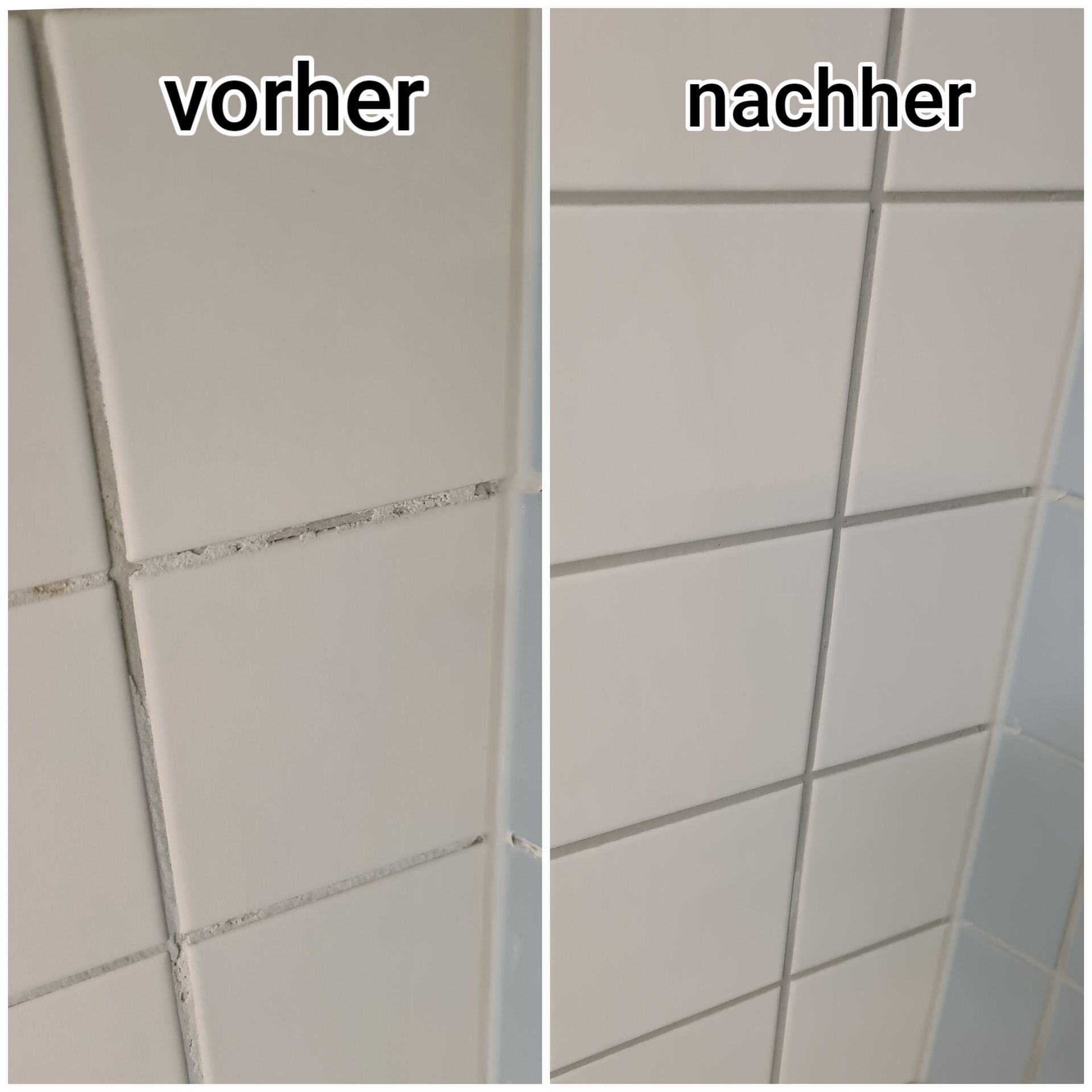Vorher-Nachher: Zementfugen erneuert